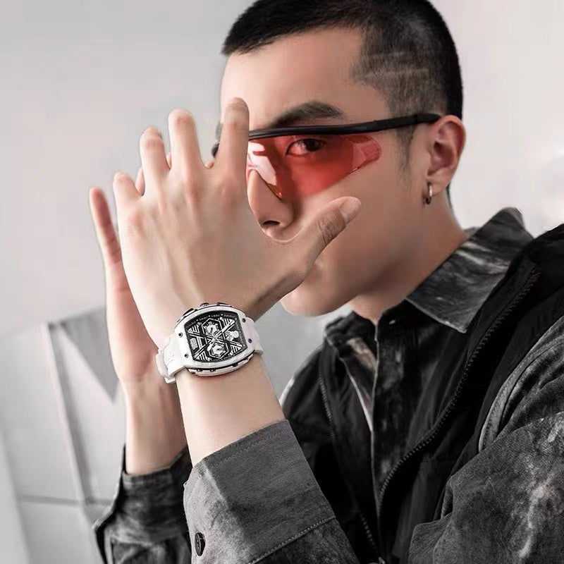 Mark Fairwhale Unique Design Style Multifunctional Luminous Waterproof Quartz Watch Fashionable Watch for Man