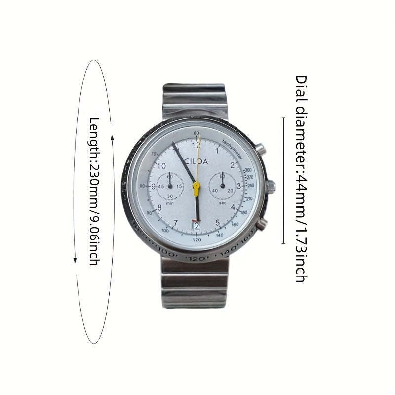 CILOA Authentic Men's Light Luxury Watch - 2025 New Model, Round Case, Large Dial,