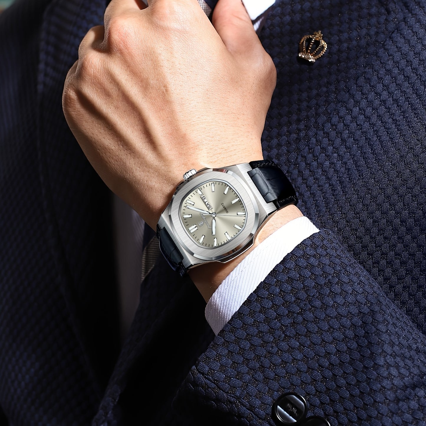 POEDAGAR 2025 new luminous calendar stainless steel square quartz wristwatch fashion trend leisure elegant simple ladies watch.