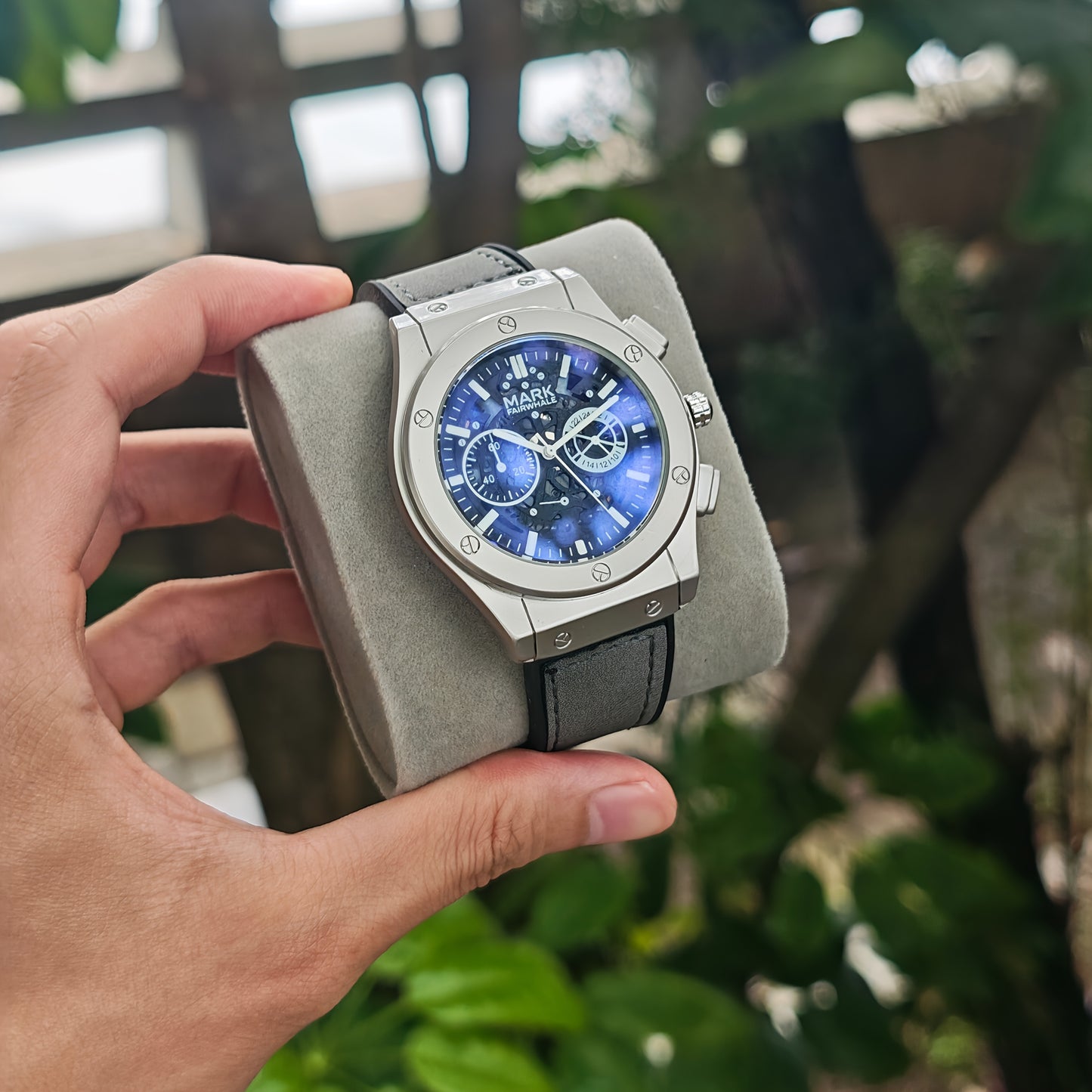 MARK FAIRWHALE Traditional Mechanical Hollow Men'S Quartz Watch Features a Cyber Gear Design Dial,