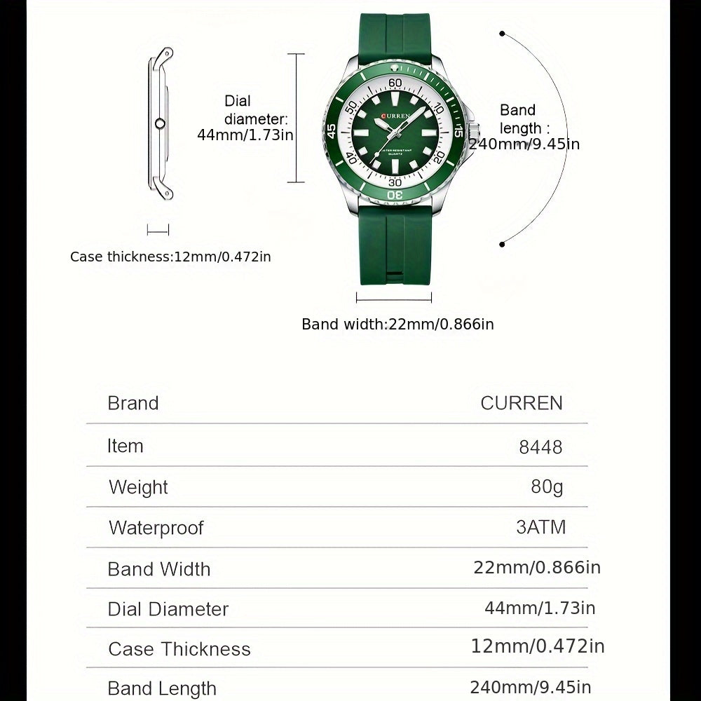 Men's Sports Watch With Silicone Strap For A Stylish Sports Look