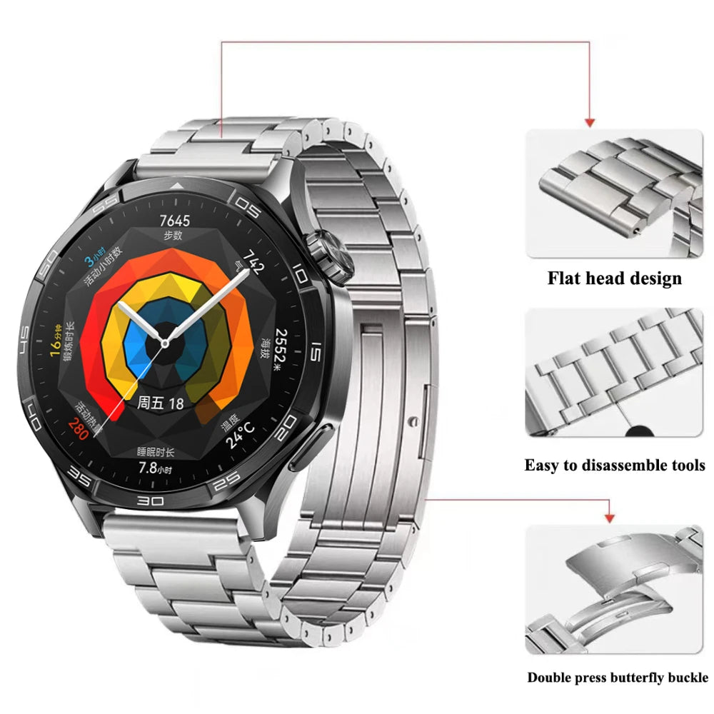 Titanium Strap for HUAWEI WATCH Ultimate /Watch 3/GT 5 Pro New 22mm Watchband for Huawei GT3 GT4 Pro 46mm Business Watch Band