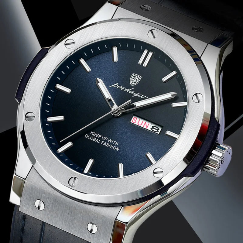 Men's Quartz Watch Original Series with Quartz Moveme Leather Silicone Strap