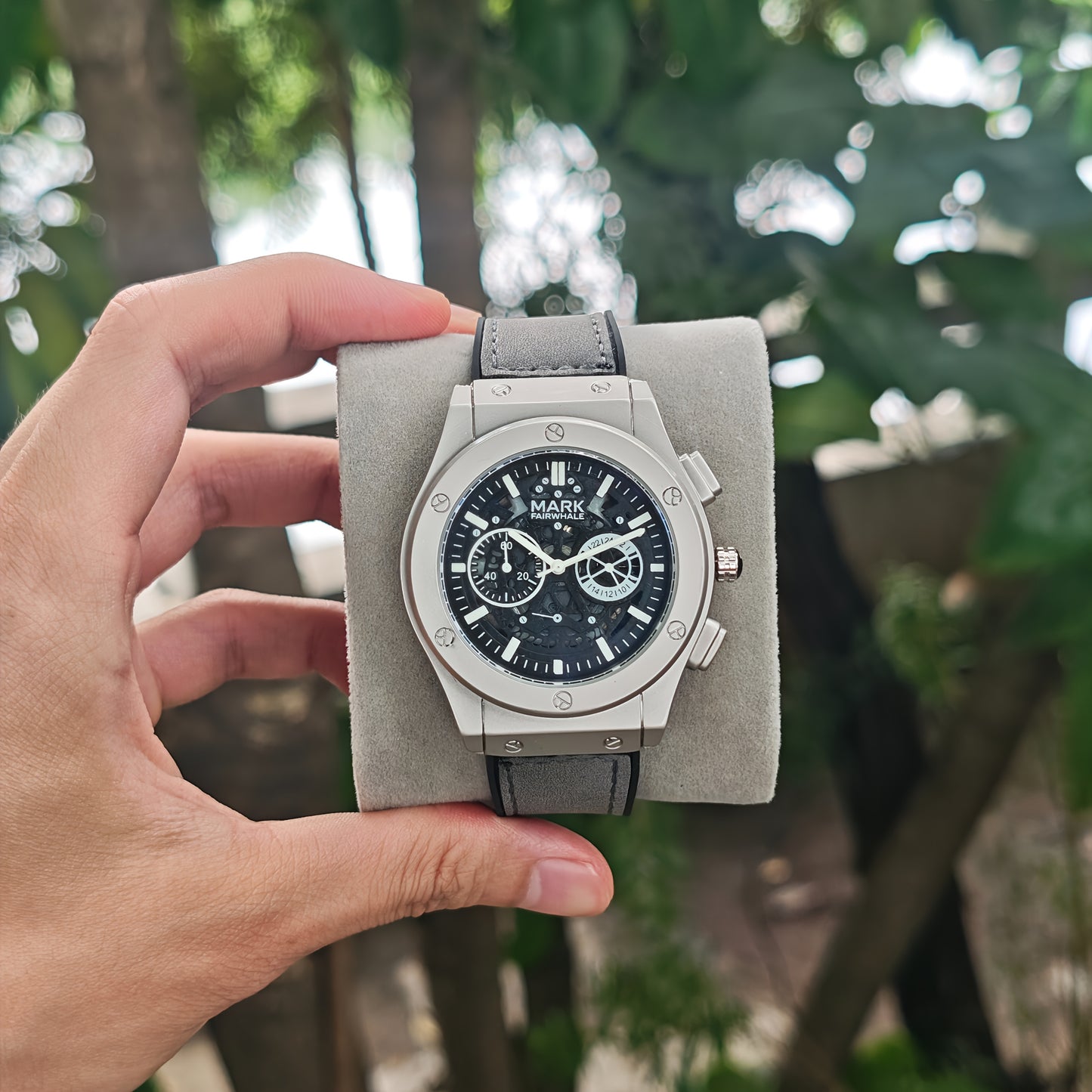 MARK FAIRWHALE Traditional Mechanical Hollow Men'S Quartz Watch Features a Cyber Gear Design Dial,